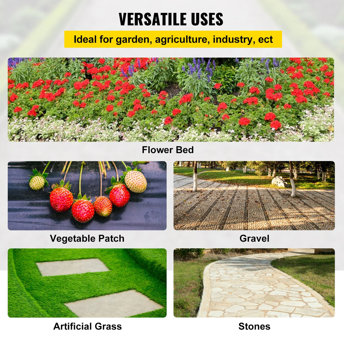 SucceBuy Heavy Duty Woven Landscape Fabric Weed Barrier Ground Cover
