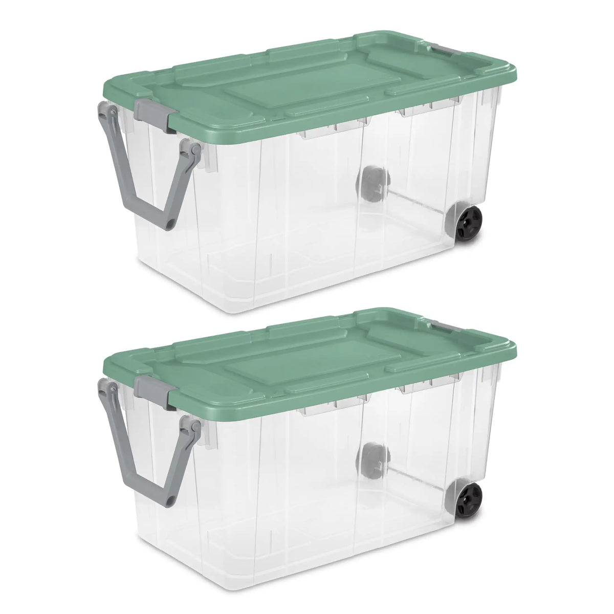 Sterilite Industrial Wheeled Plastic Storage Container With Handles
