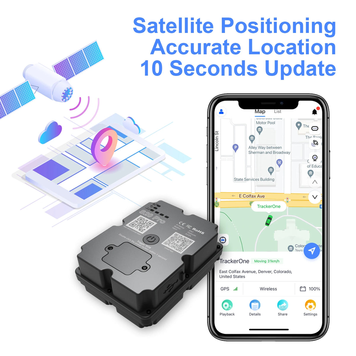 Wanwaytech 4G Vehicle GPS Tracker Real Time Anti Lost Monitoring