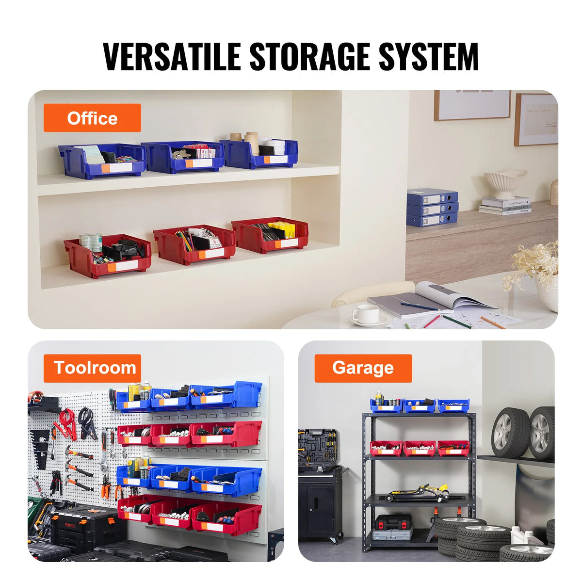 SucceBuy Stackable Wall Mounted Storage Organizer Bins For Home