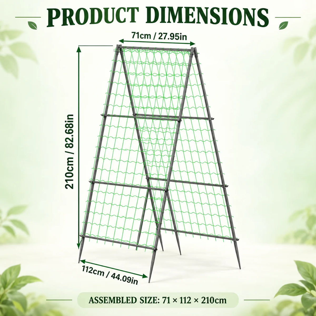 Metal Garden Trellis With Nylon Netting for Climbing Plants