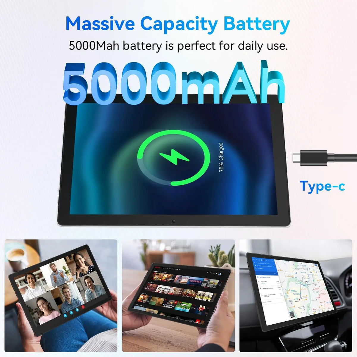 Aeezo Android 14 Tablet Featuring Hd Display And Face Unlock