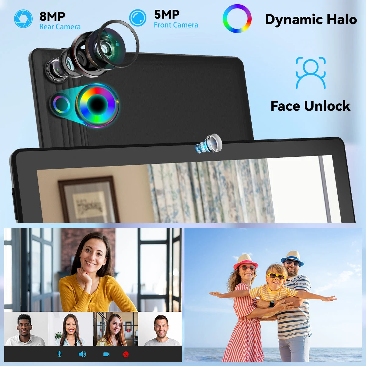 Aeezo Android 14 Tablet Featuring Hd Display And Face Unlock