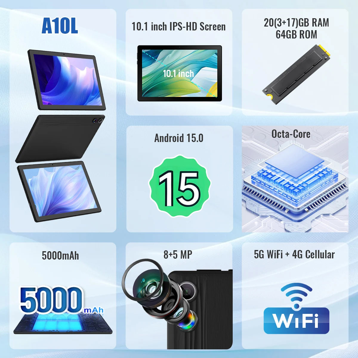 URAO Android 15 Tablet With Keyboard And Stylus Set