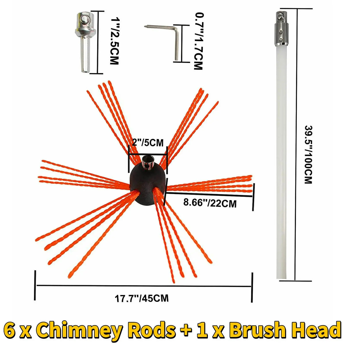 SucceBuy Chimney Sweep Kit With Drill Driven Brush For Fireplace