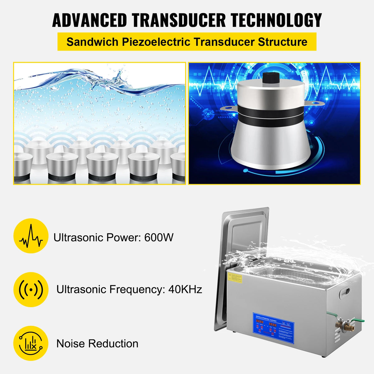 SucceBuy Portable Ultrasonic Cleaner For Home Appliance Cleaning