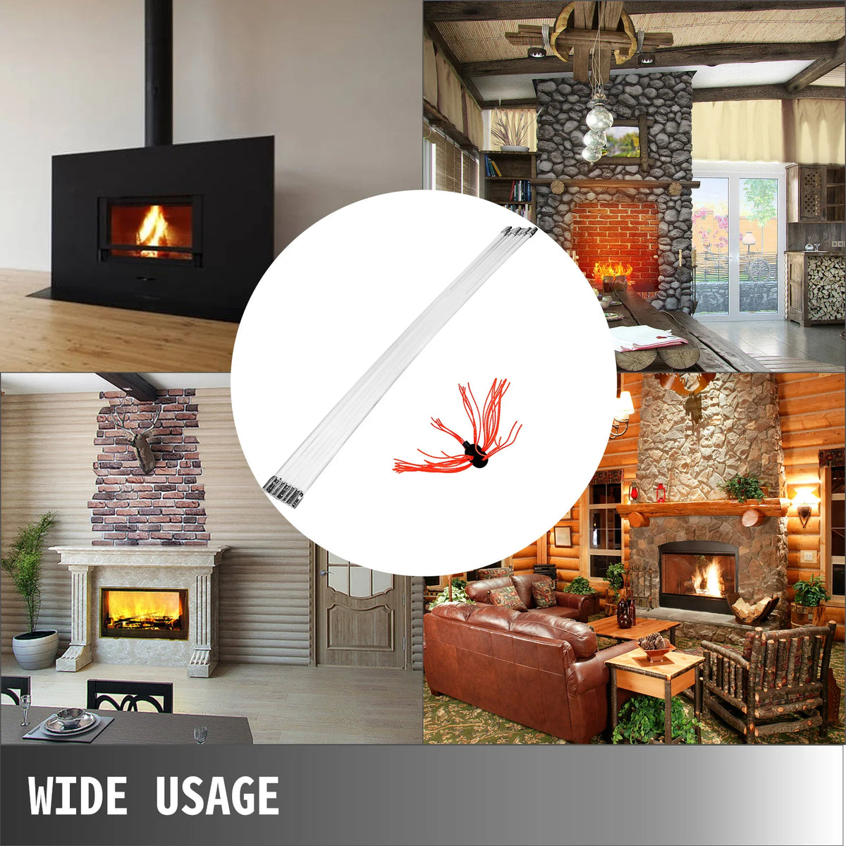 SucceBuy Chimney Sweep Kit With Drill Driven Brush For Fireplace
