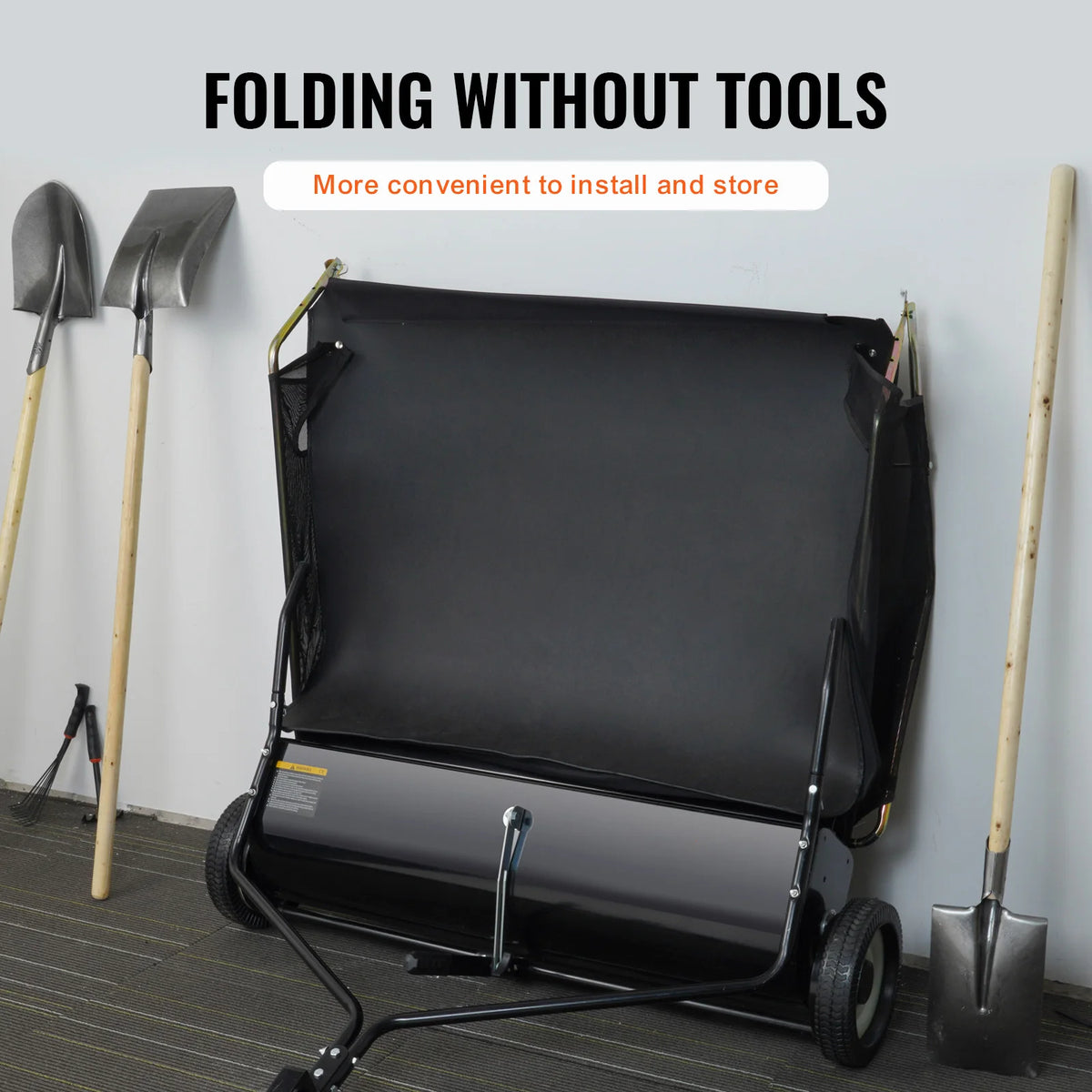 SucceBuy Heavy Duty Tow Behind Lawn Sweeper With Collector Bag