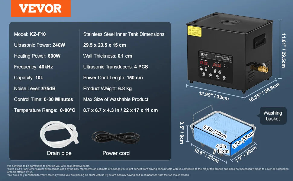 SucceBuy Portable Ultrasonic Cleaner For Dishes And Household Cleaning