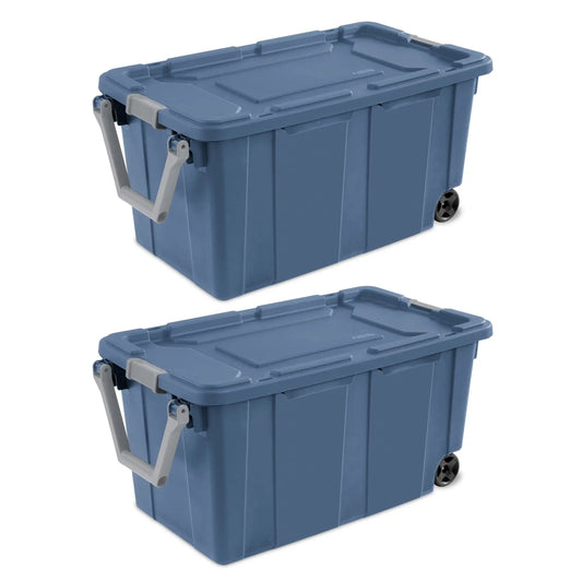 Sterilite Industrial Wheeled Plastic Storage Container With Handles