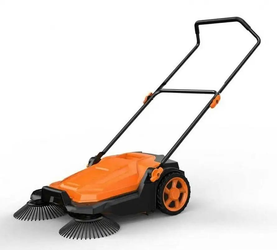 HiMISS Manual Walk Behind Sweeper for Outdoor and Workshop Cleaning