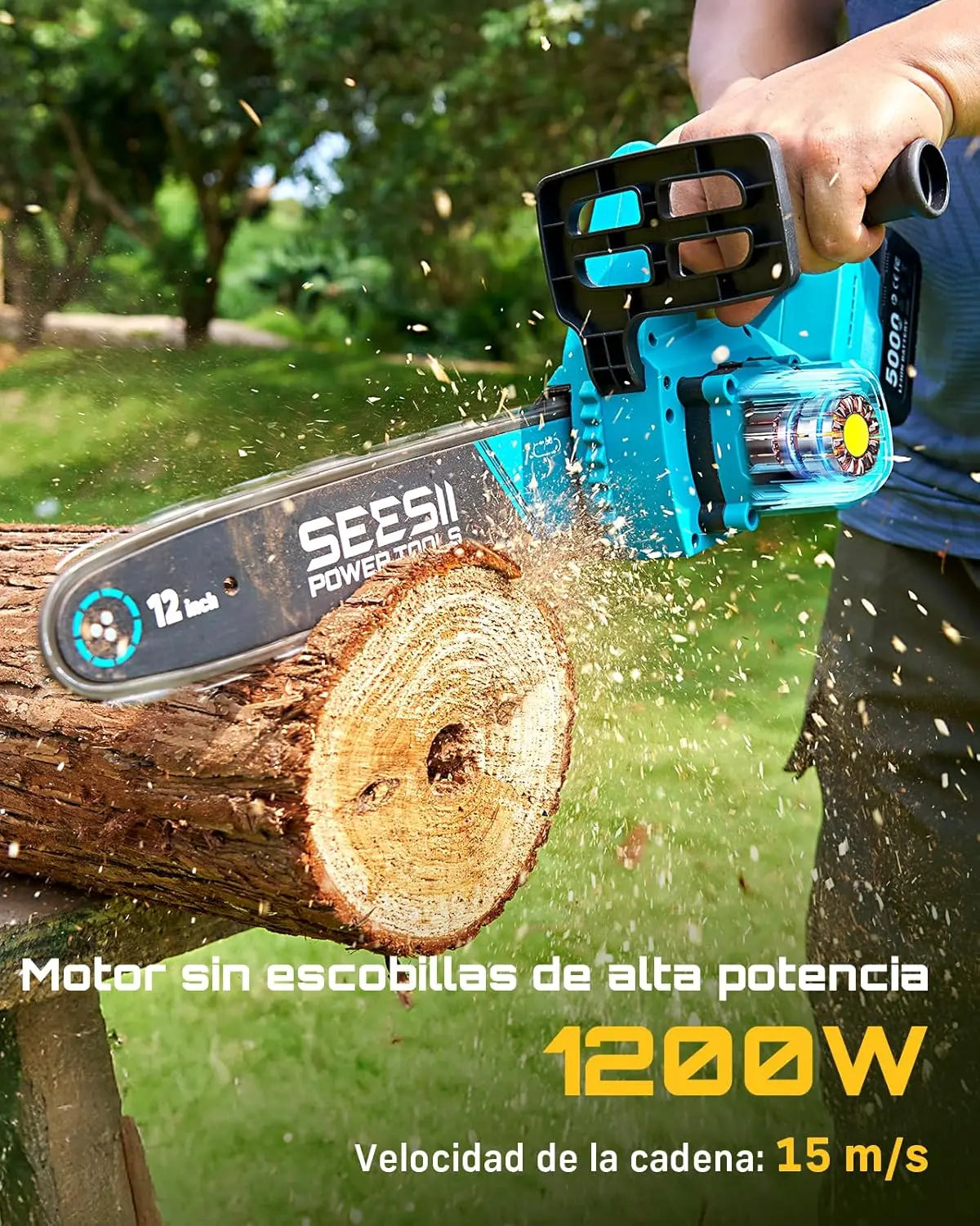 Seesii Cordless Brushless Electric Chainsaw Compatible With Makita Battery