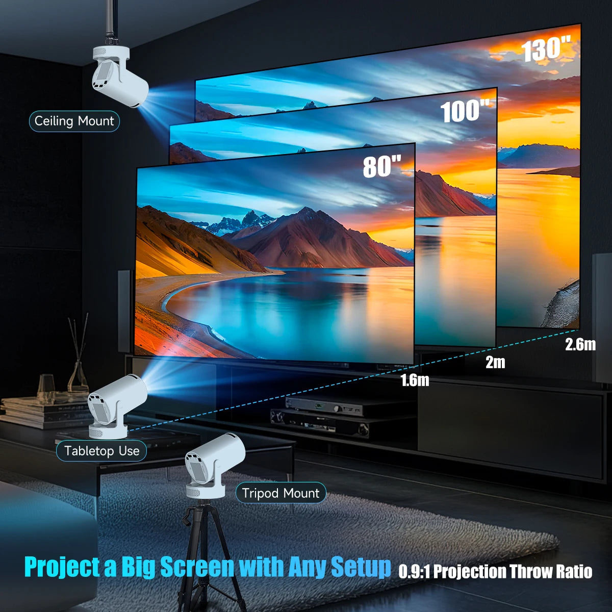Magcubic HY300 Pro 8000 Lumens Wireless Home Projector