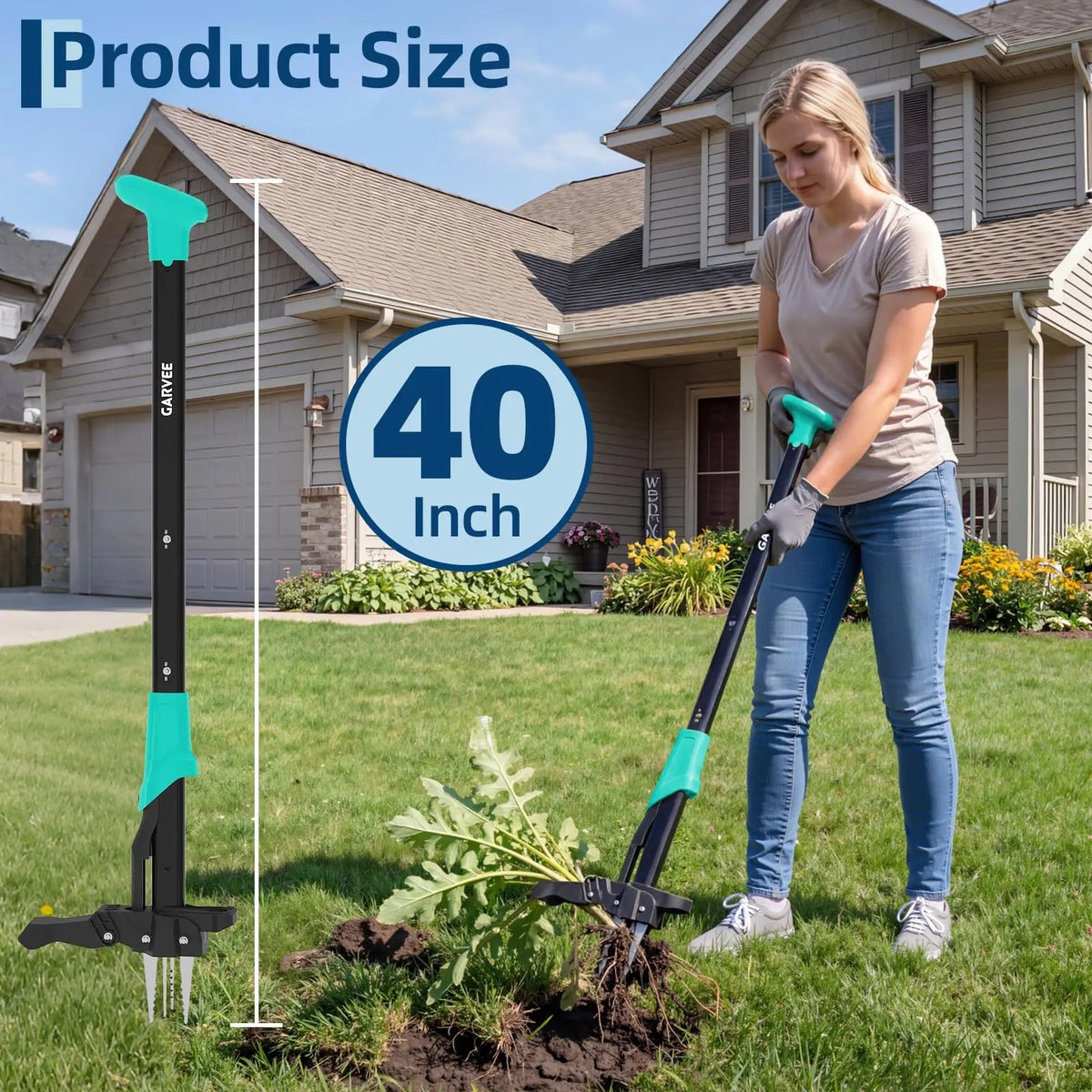 Long Handle Aluminum Weed Puller With Sturdy Foot Pedal