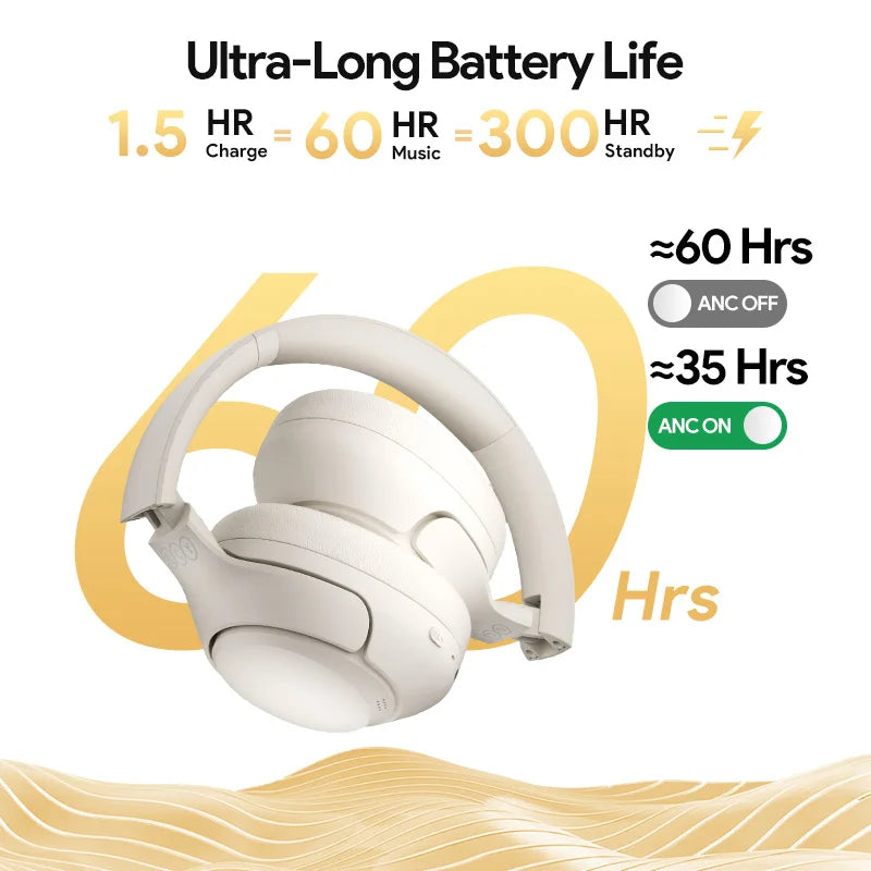QCy H3 Wireless Headphones With 43dB Active Noise Cancellation