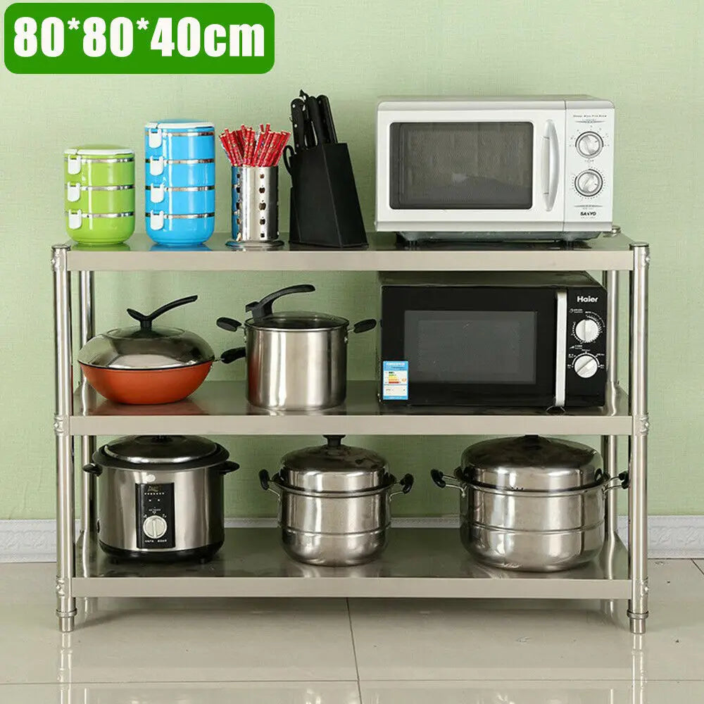 Heavy Duty Stainless Steel Three Tier Storage Rack For Kitchen