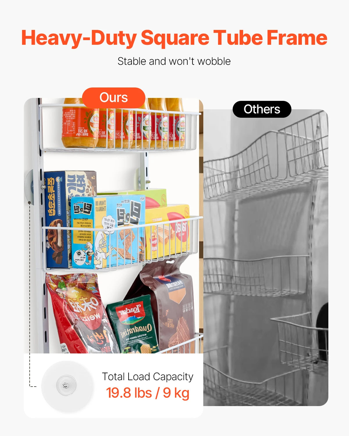 SucceBuy Adjustable Over The Door Pantry Organizer Rack