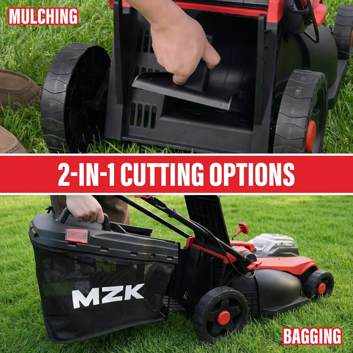 MZK 40V Brushless Cordless Lawn Mower With Mulching And Charger