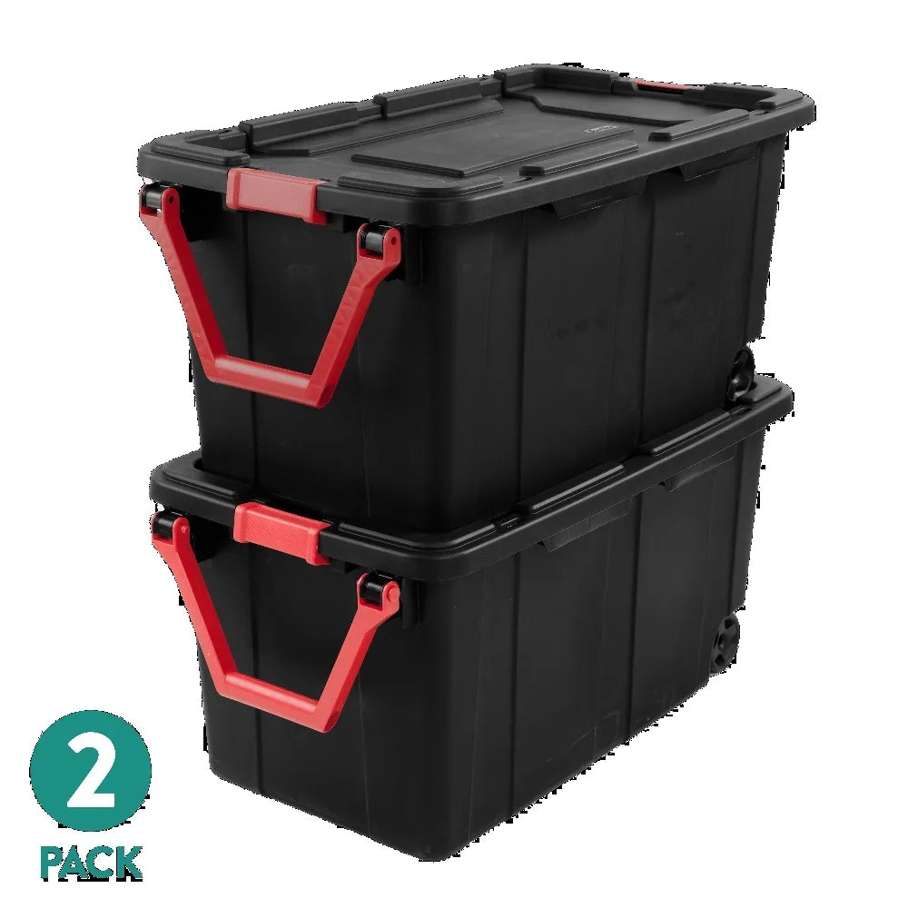Sterilite Industrial Wheeled Plastic Storage Container With Handles