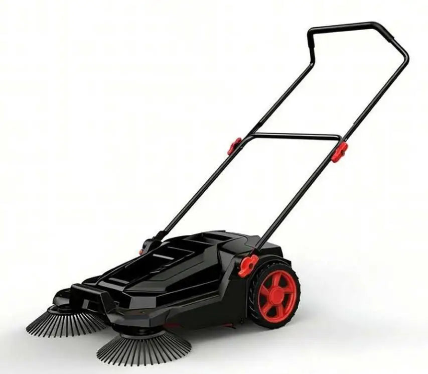 HiMISS Manual Walk Behind Sweeper for Outdoor and Workshop Cleaning