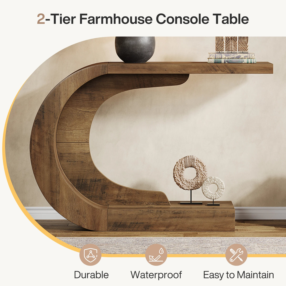 Tribesigns Mid-Century Modern Wood Console Table