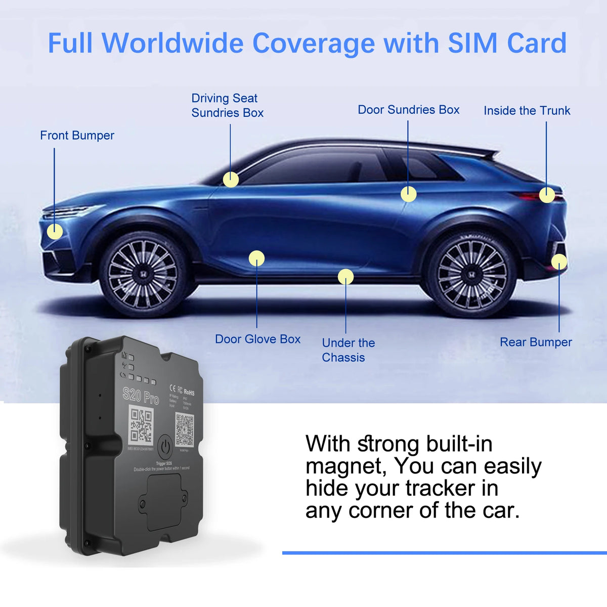 Wanwaytech 4G Vehicle GPS Tracker Real Time Anti Lost Monitoring