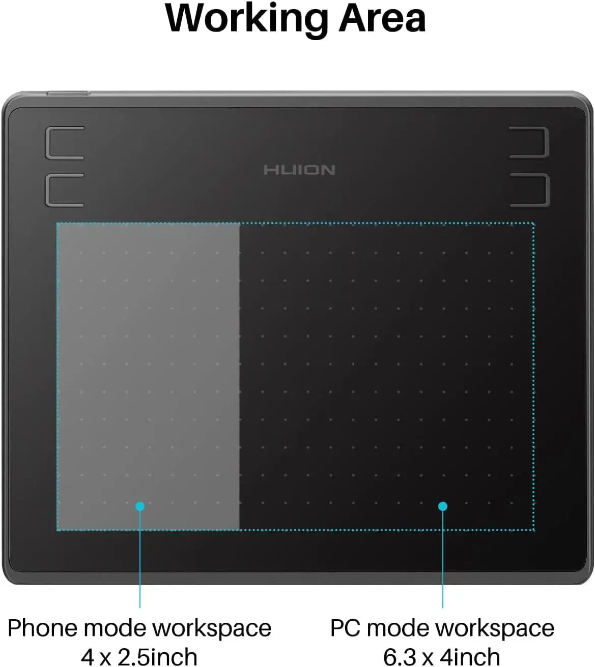Huion Hs64 Digital Drawing Tablet With Precision Pen
