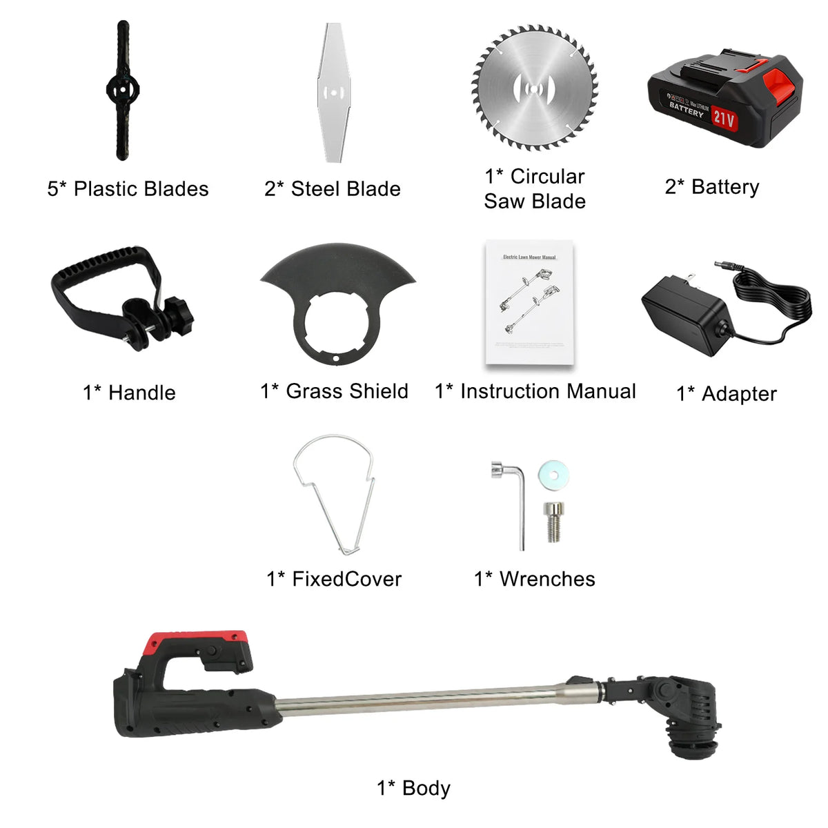21V 3 In 1 Brushless Grass Trimmer With Telescopic Handle