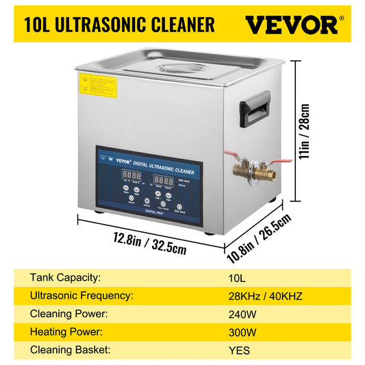SucceBuy Dual Frequency Ultrasonic Cleaner Digital Portable Washer