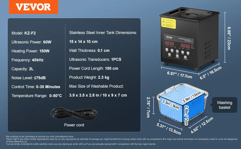 SucceBuy Portable Ultrasonic Cleaner For Dishes And Household Cleaning