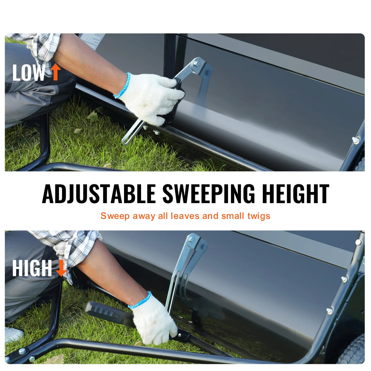 SucceBuy Heavy Duty Tow Behind Lawn Sweeper With Collector Bag