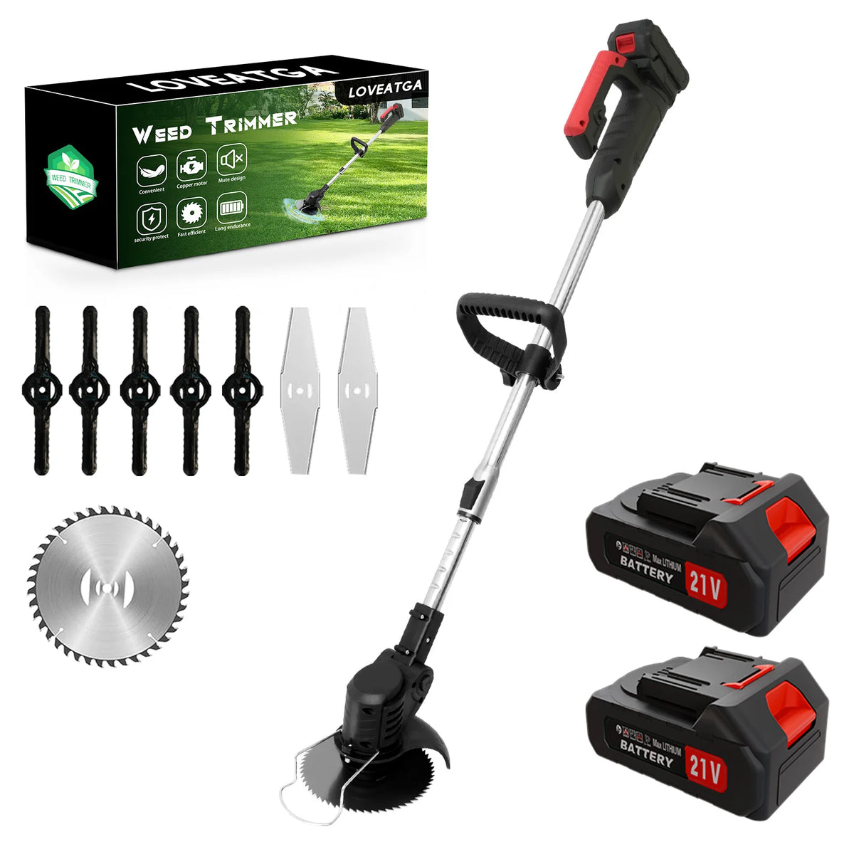 21V 3 In 1 Brushless Grass Trimmer With Telescopic Handle