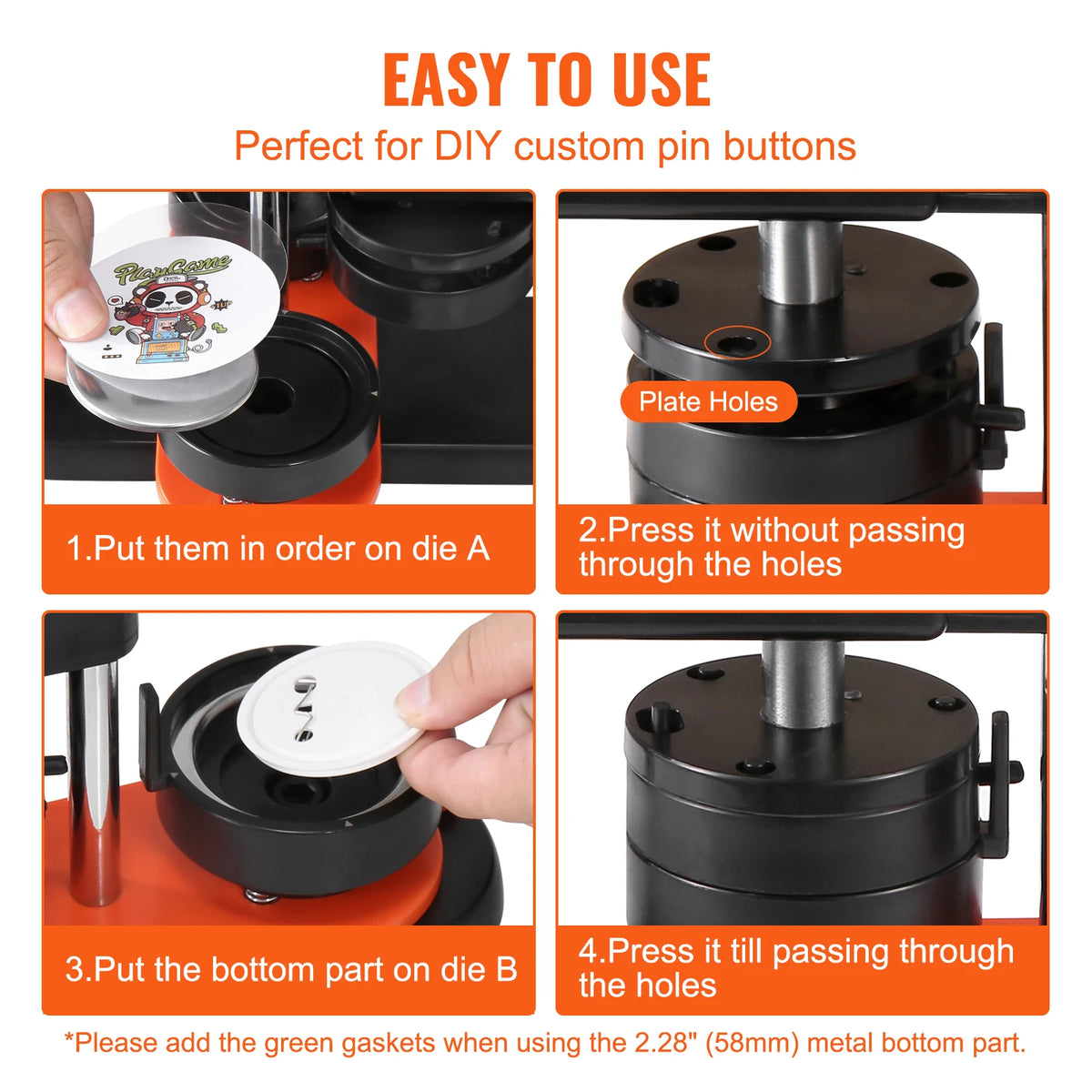 SucceBuy Button Maker Kit Ergonomic Arc Handle
