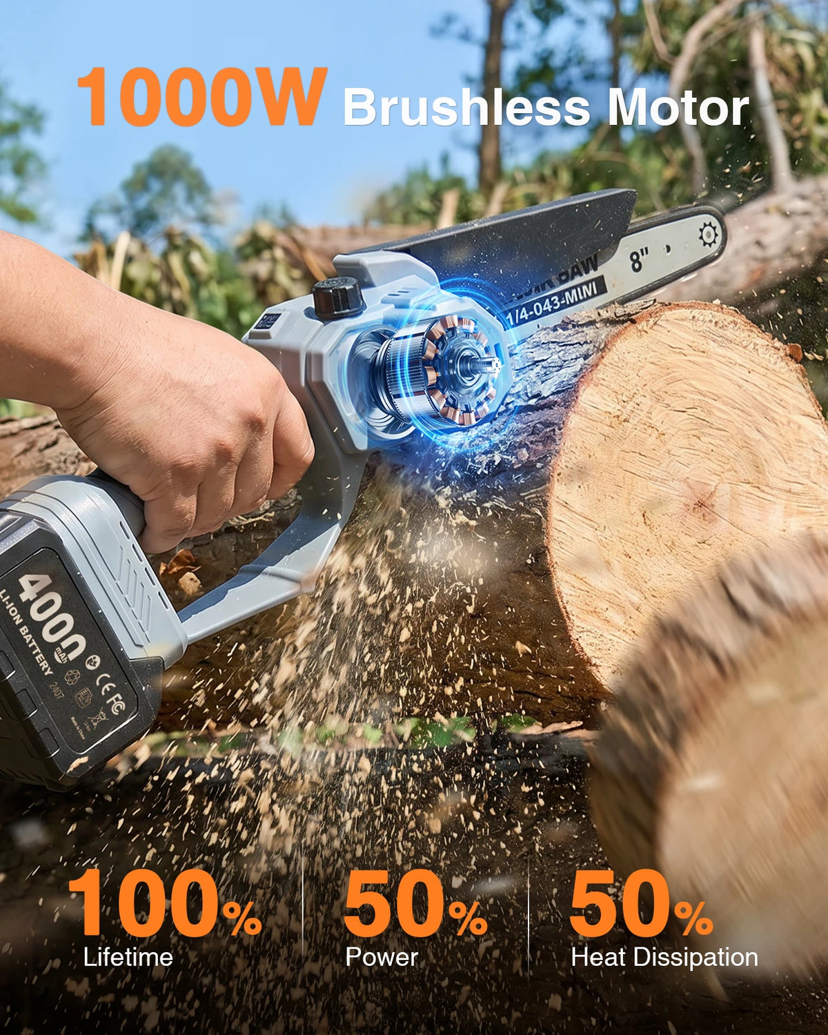 Taskstar Cordless Two In One Pole Saw With Brushless Motor