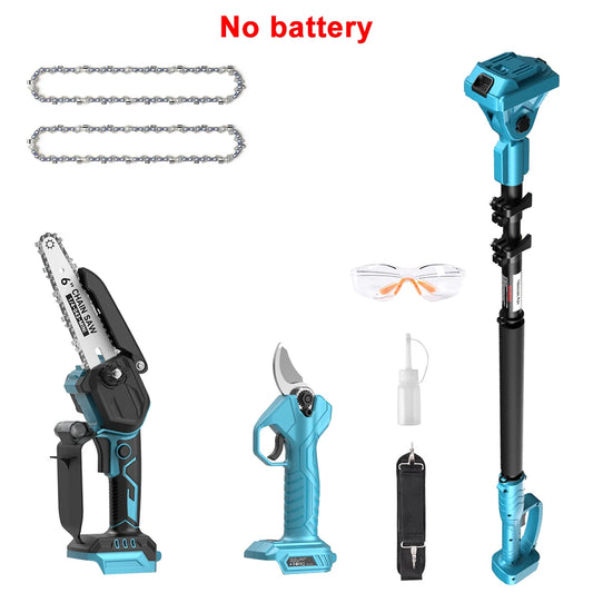 Taskstar Electric Pole Pruner Tool Kit With Dual Rechargeable Batteries