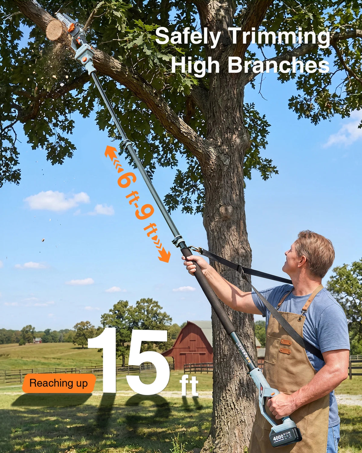 Taskstar Cordless Two In One Pole Saw With Brushless Motor