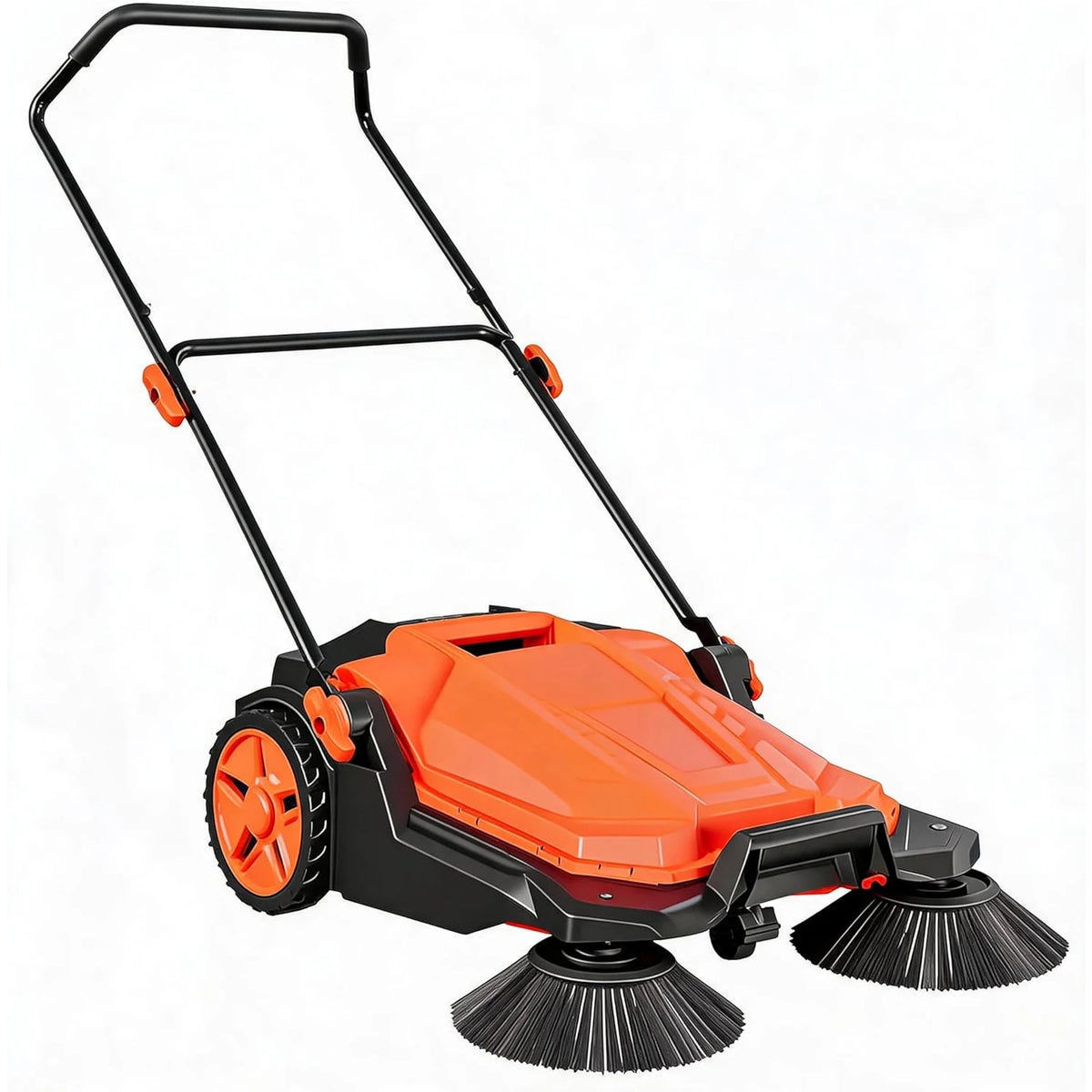 HiMISS Manual Walk Behind Sweeper for Outdoor and Workshop Cleaning