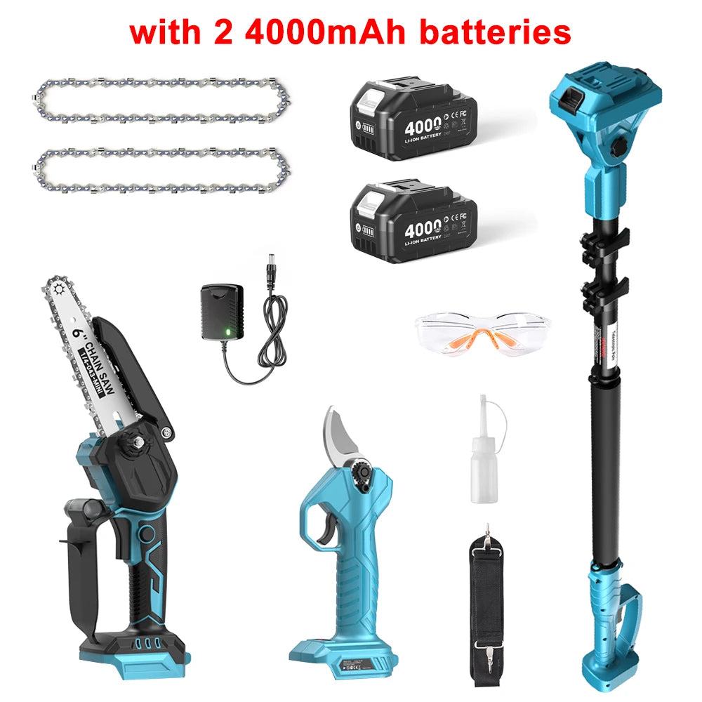 Taskstar Electric Pole Pruner Tool Kit With Dual Rechargeable Batteries