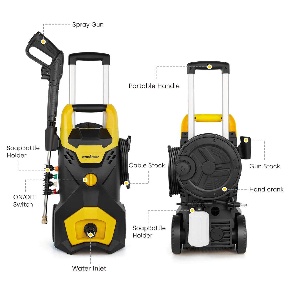 Enventor Electric Pressure Washer Portable High Pressure Cleaner