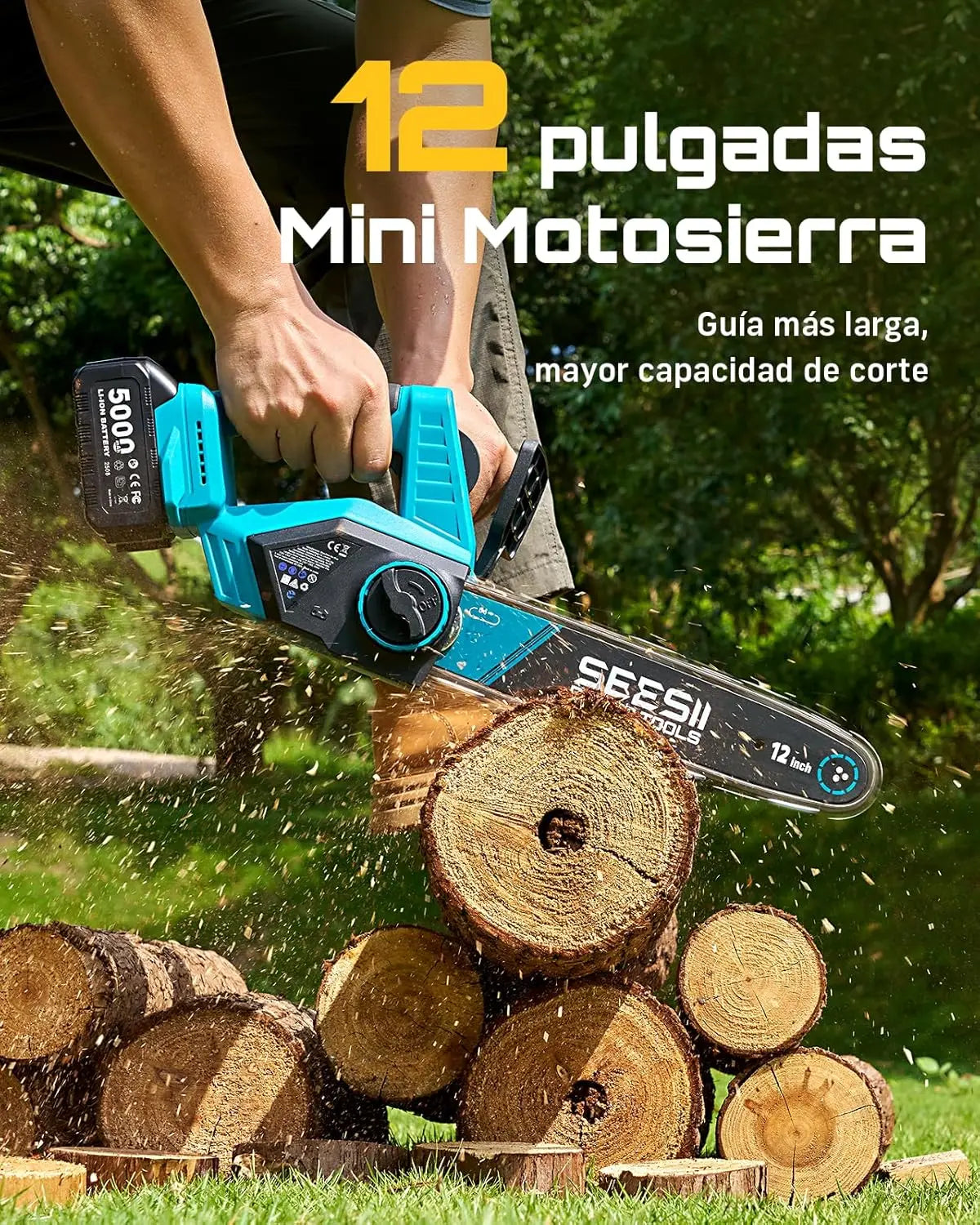 Seesii Cordless Brushless Electric Chainsaw Compatible With Makita Battery