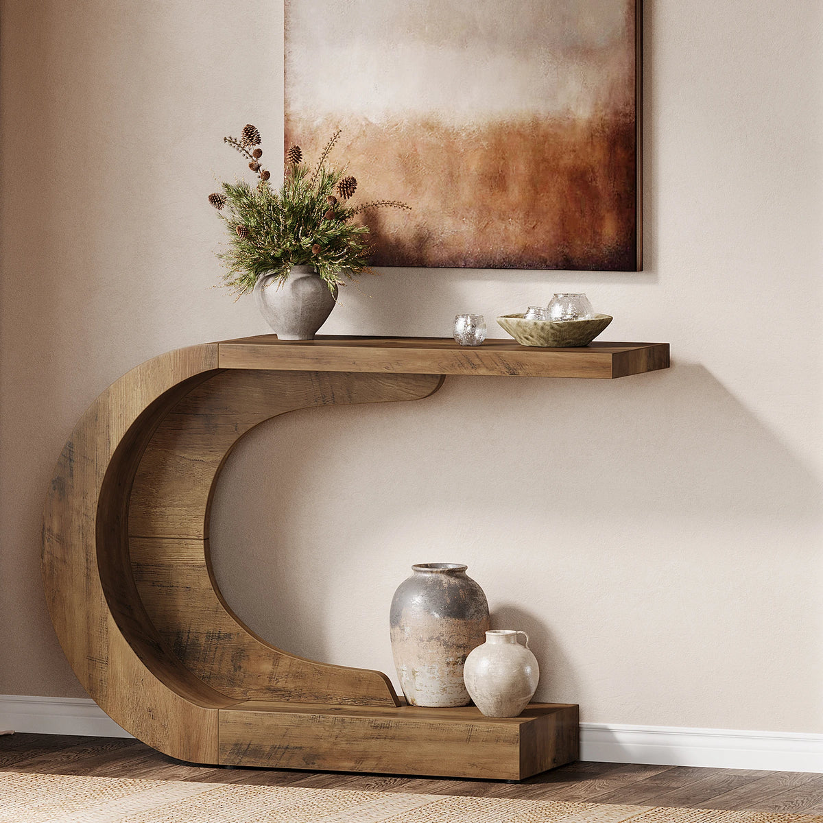 Tribesigns Mid-Century Modern Wood Console Table