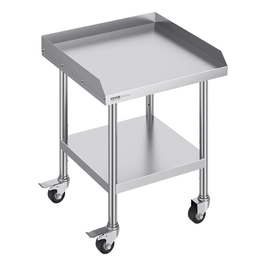 SucceBuy Stainless Steel Work Table With 4 Wheels Food Prep