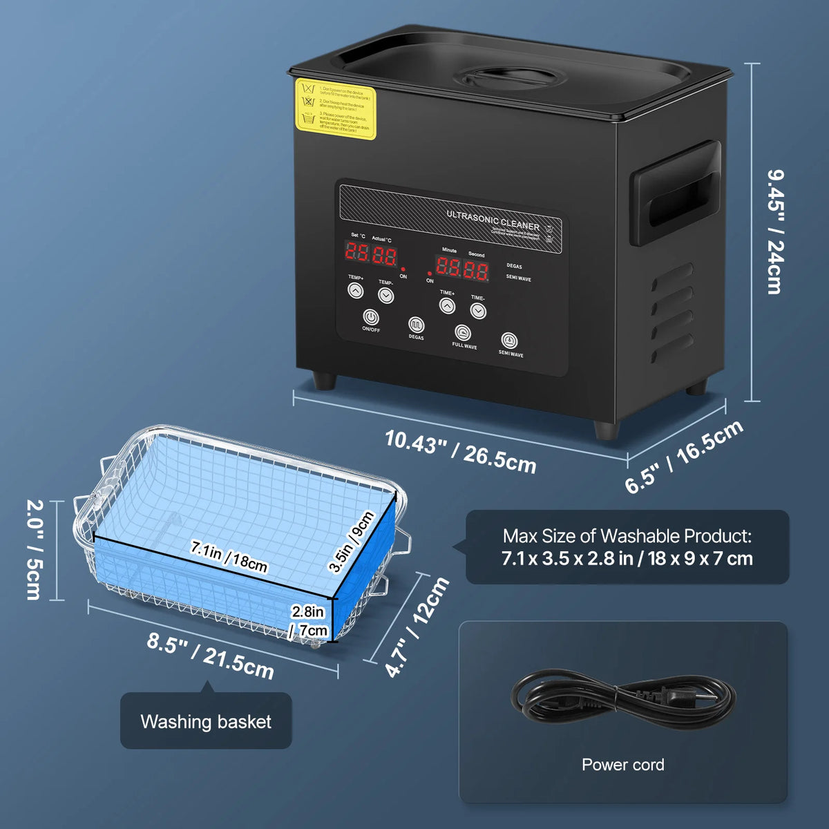 SucceBuy Portable Ultrasonic Cleaner For Dishes And Household Cleaning