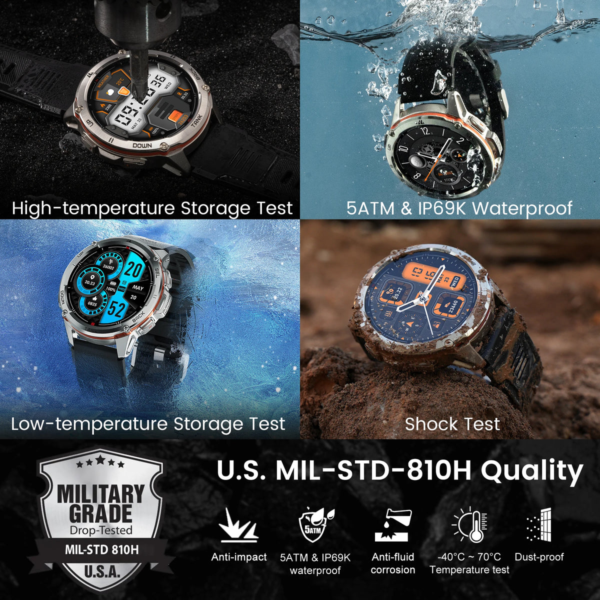 KOSPET TANK T3 Ultra GPS Smartwatch Rugged AMOLED Fitness Watch