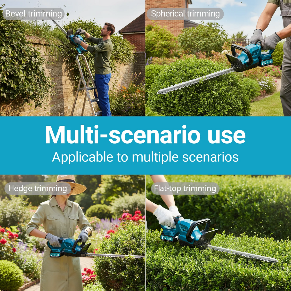Xysd Cordless Electric Hedge Trimmer With Rotatable Brushless Head