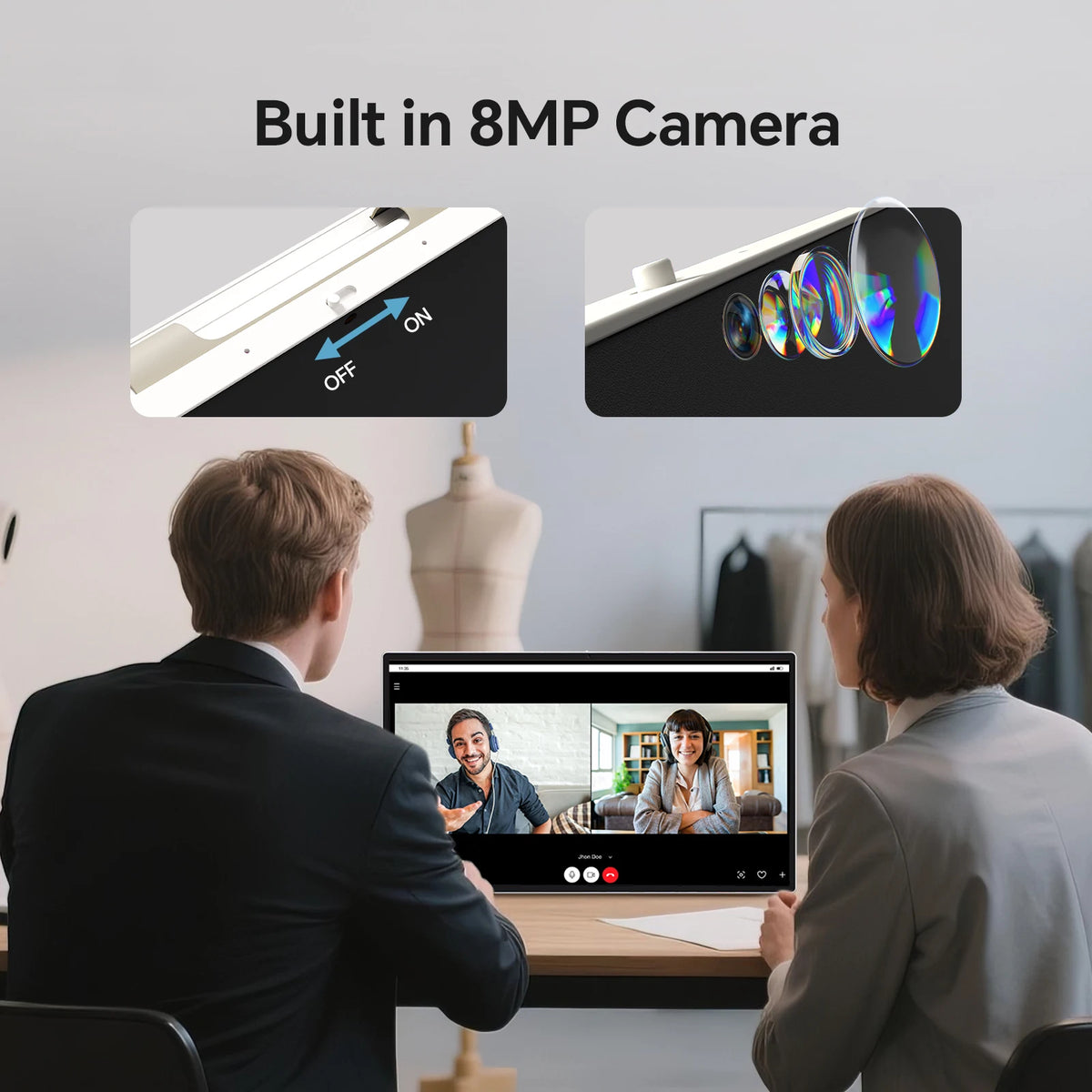 KTC Android Portable Touchscreen Television Monitor With Integrated Camera