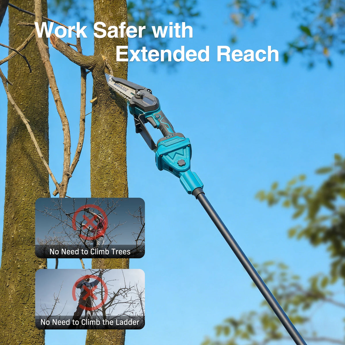 TaskStar Brushless Electric Pole Pruner Garden Cutting Tool Set