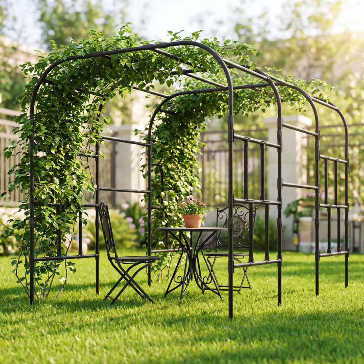 Rust Resistant Metal Garden Arch Trellis for Climbing Plants