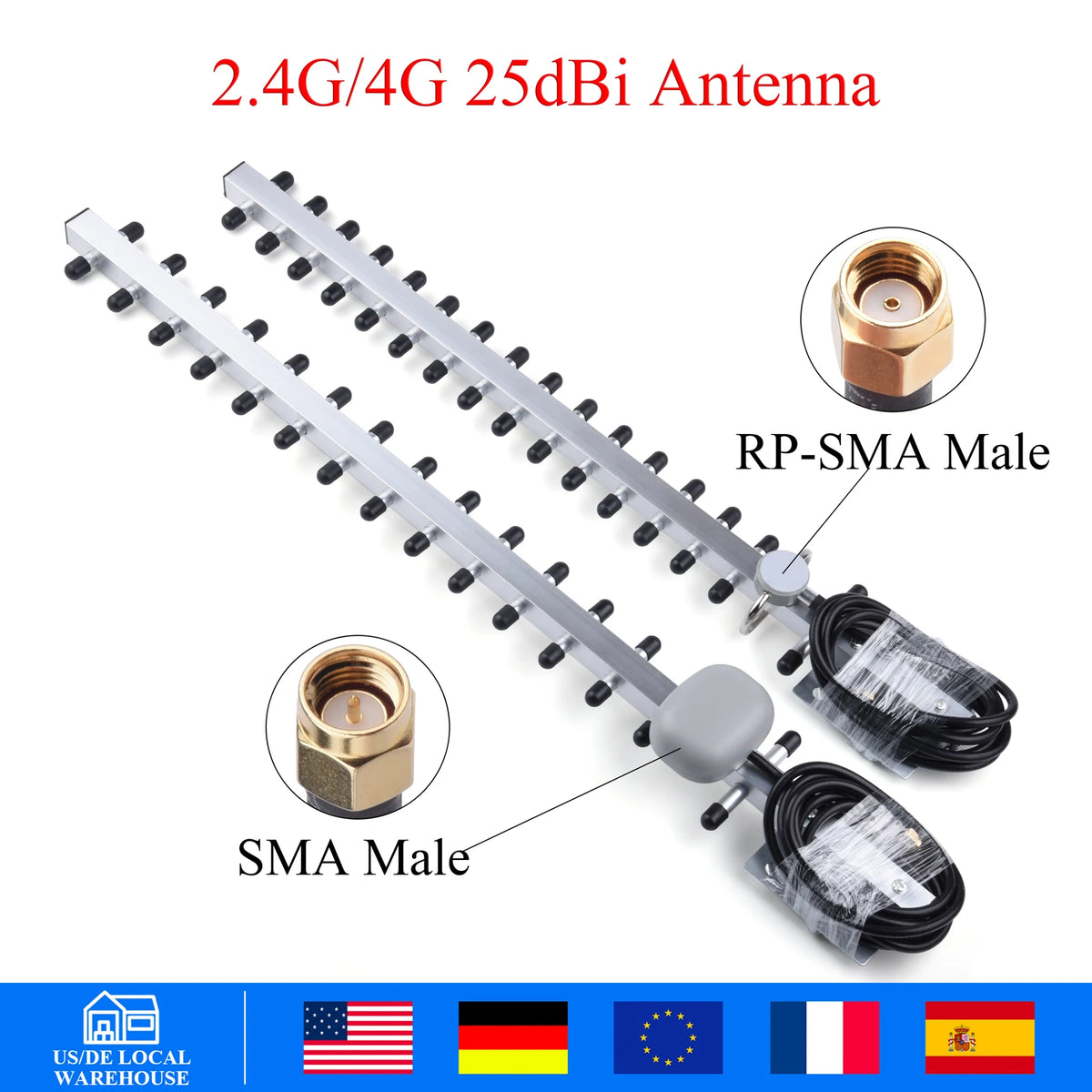 WSOLDMA Dual Band 4G WiFi Yagi Antenna With SMA Connectors