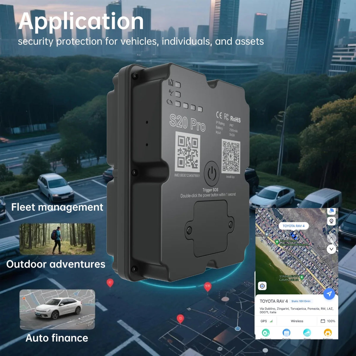 Wanwaytech 4G GPS Vehicle Tracker For Real Time Alerts